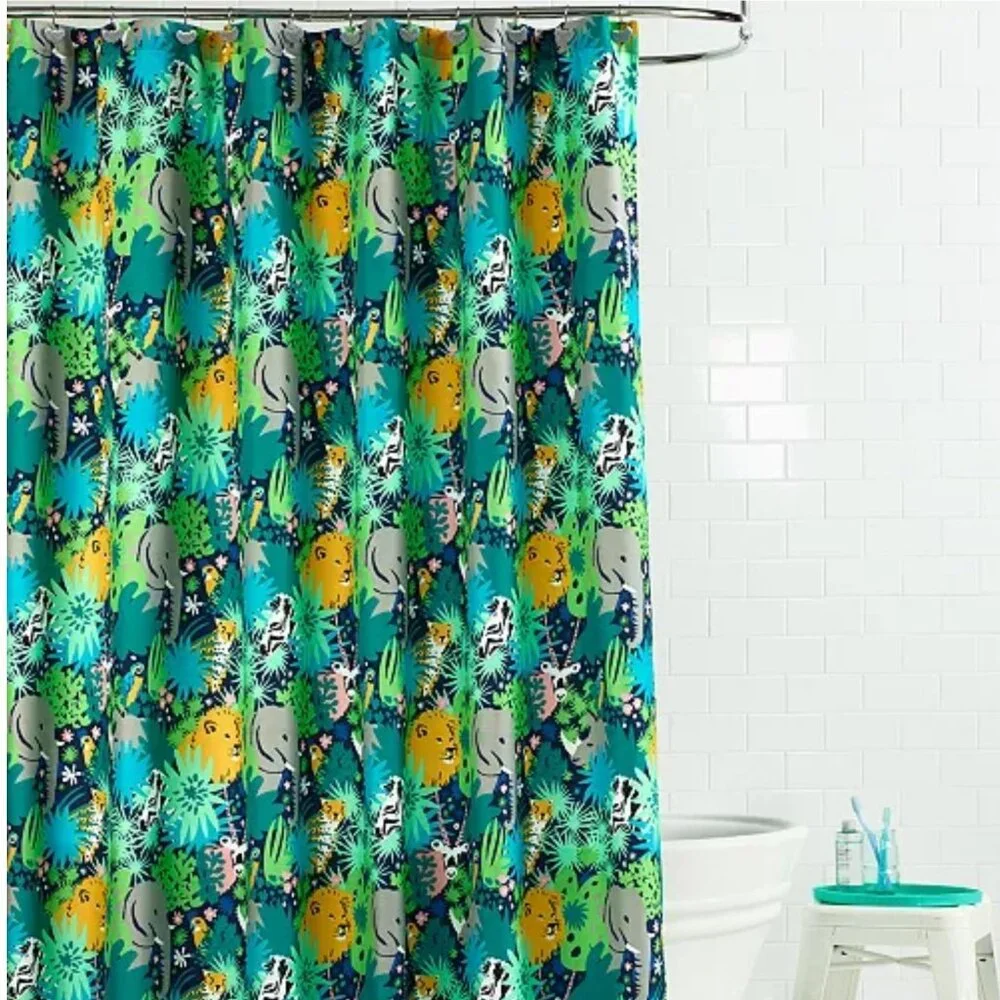 New Charter Club Kids Green 13-Piece Jungle Shower Curtain,‎ 72